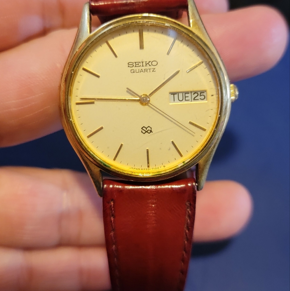 Vintage Men's Seiko Watch Original Leather Band